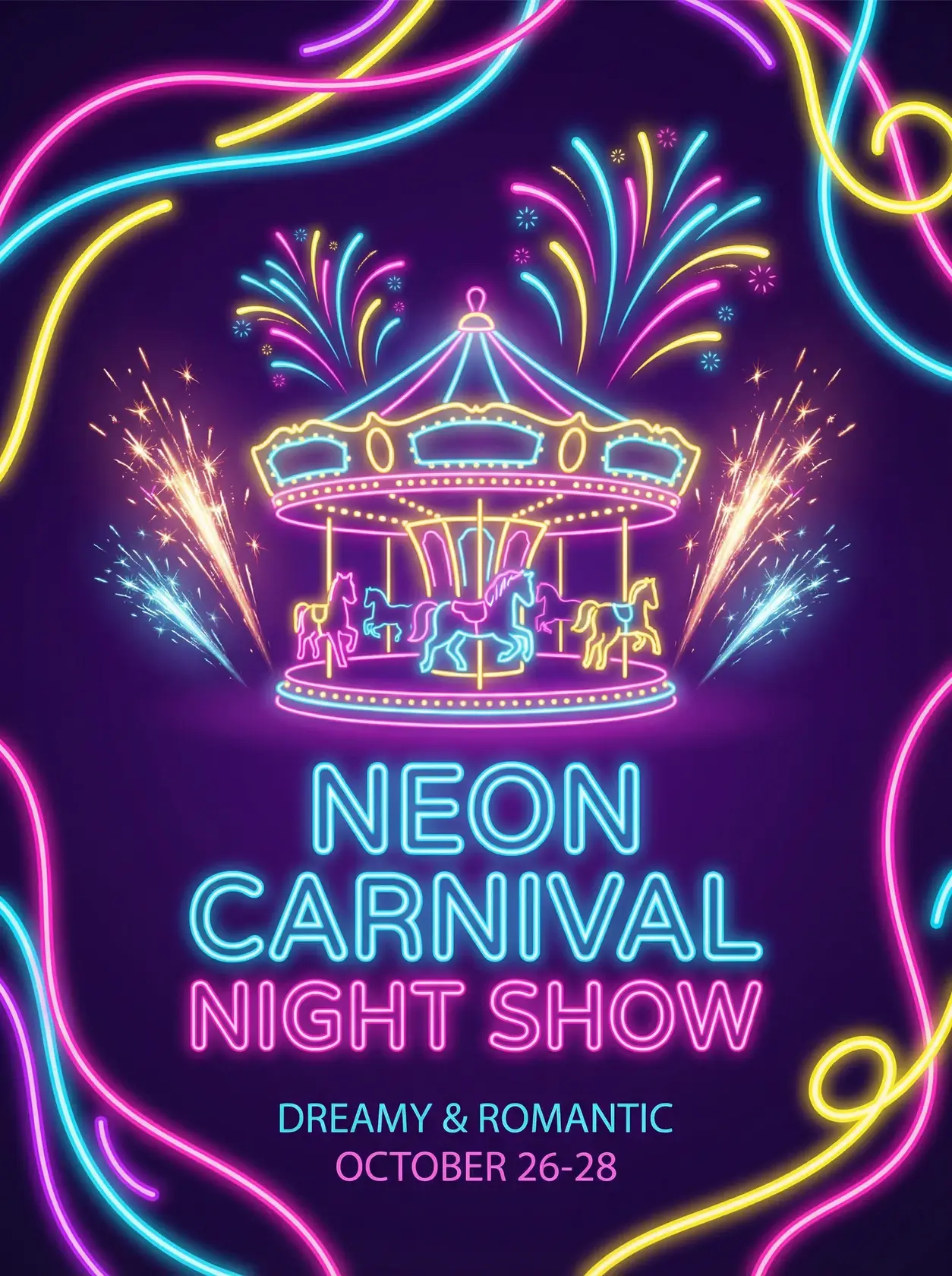 18禁 - 霓虹旋转木马浪漫夜场海报